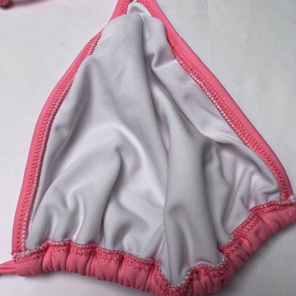 Venus Triangle String Bikini Top Coral Orange/Pink Size D **MATCHING BOTTOMS** - Picture 6 of 6